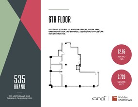 535 N Brand Blvd, Glendale, CA à louer Plan d  tage- Image 1 de 1