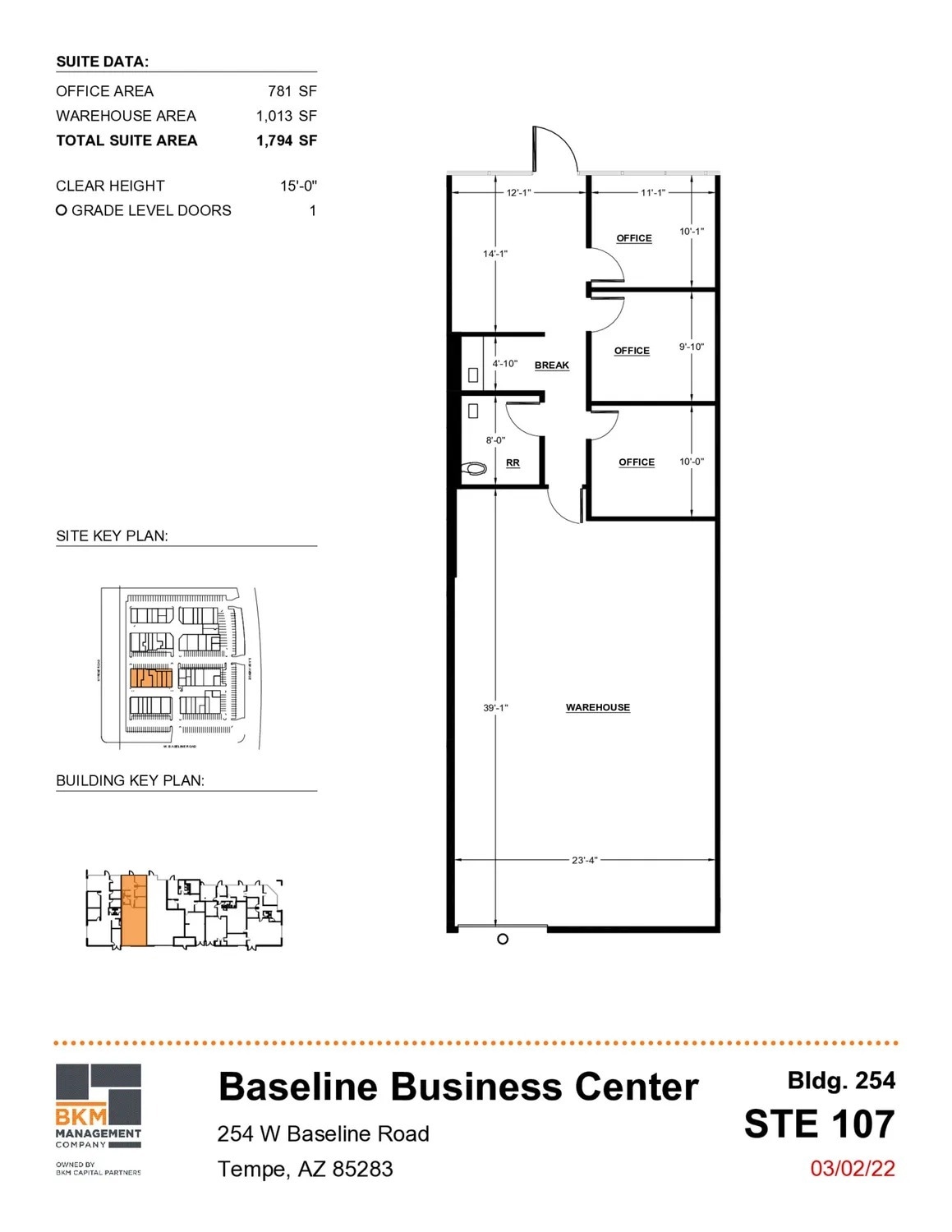 5024 S Ash Ave, Tempe, AZ for lease Floor Plan- Image 1 of 2