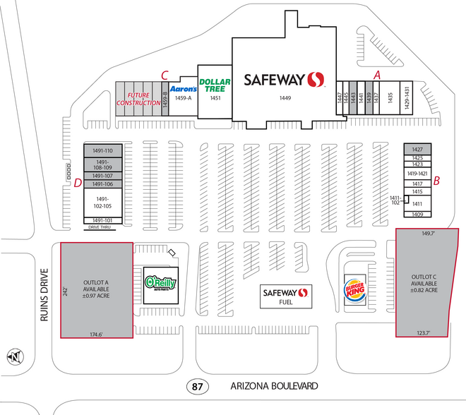 1407 N Arizona Blvd, Coolidge, AZ à louer - Plan de site - Image 2 de 4