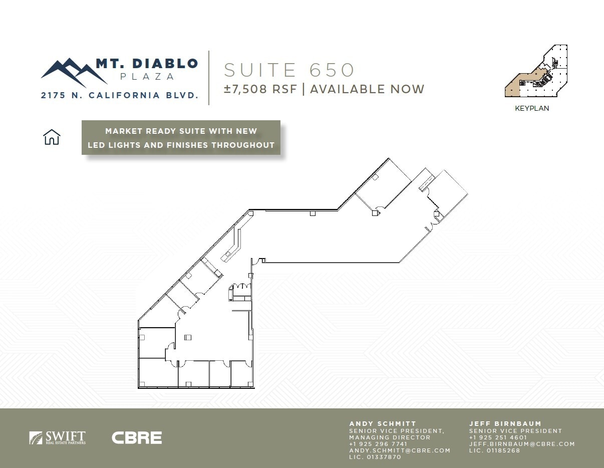 2175 N California Blvd, Walnut Creek, CA for lease Floor Plan- Image 1 of 1