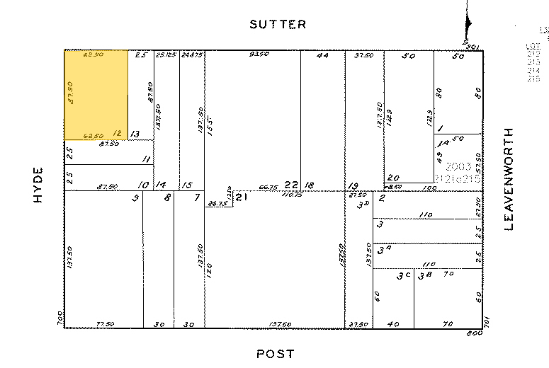 999 Sutter St, San Francisco, CA à louer - Plan cadastral - Image 2 de 23