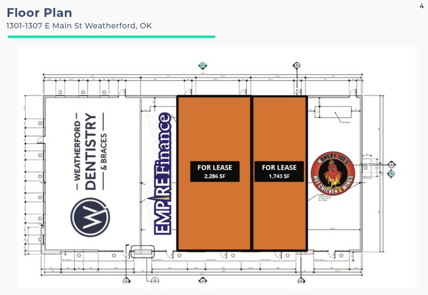 1301-1307 E Main St, Weatherford, OK à louer - Plan d’étage - Image 3 de 4