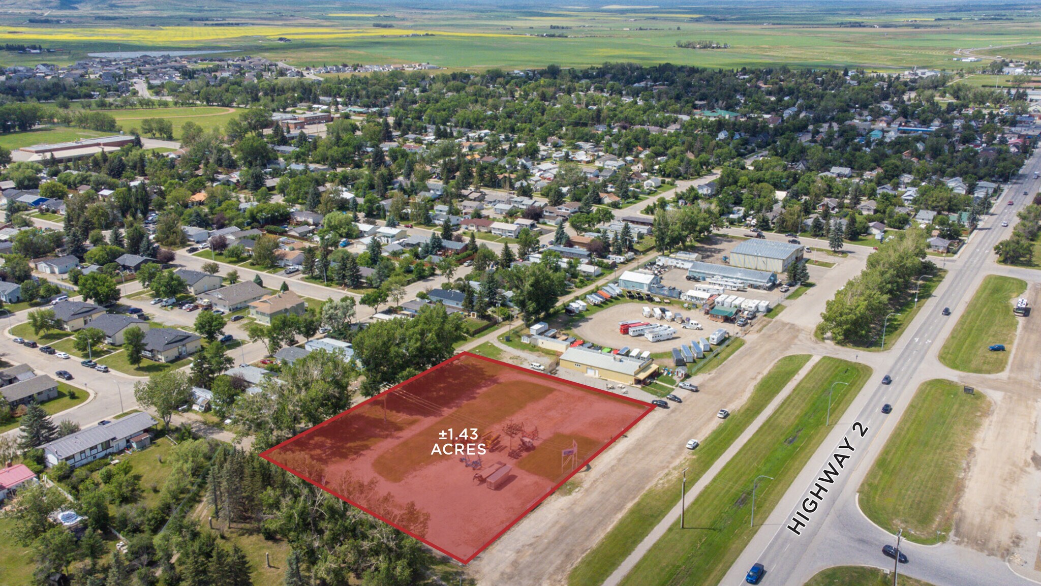 2608 21 Avenue, Nanton, AB for sale Aerial- Image 1 of 1