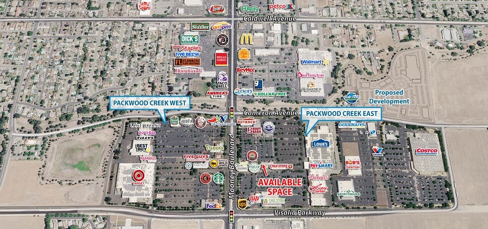 4124-4134 S Mooney Blvd, Visalia, CA for lease - Aerial - Image 2 of 6