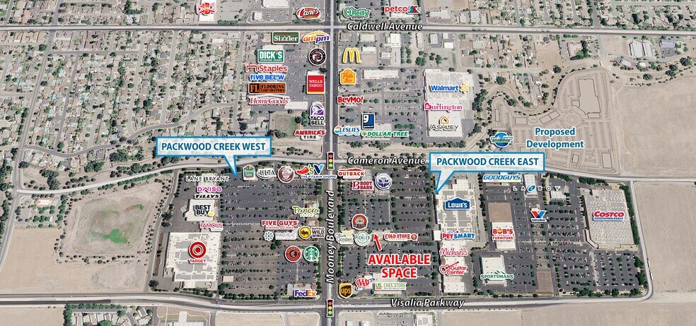 4124-4134 S Mooney Blvd, Visalia, CA à louer - Aérien - Image 2 de 6