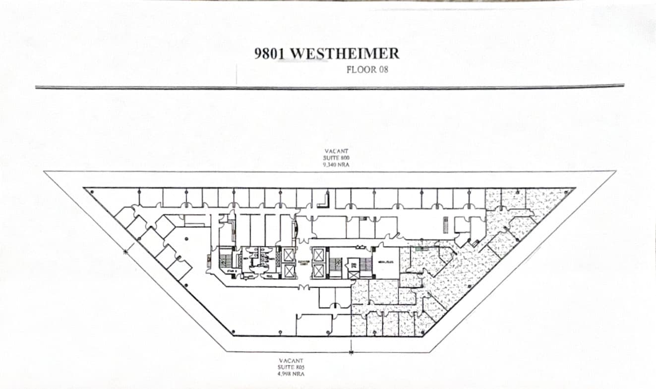 9801 Westheimer Rd, Houston, TX à louer Plan d’étage- Image 1 de 1