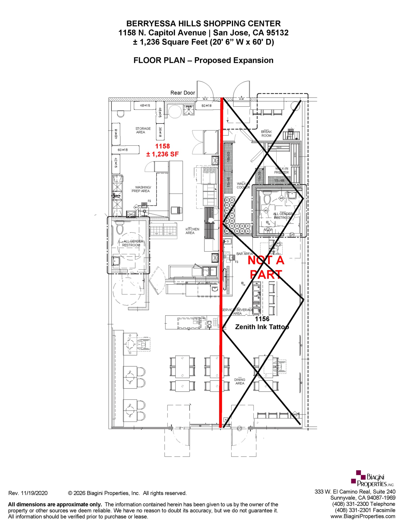 1142-1198 N Capitol Ave, San Jose, CA for lease Floor Plan- Image 1 of 2