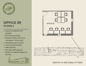 3309 Elm St, Dallas, TX à louer Plan d’étage- Image 1 de 1