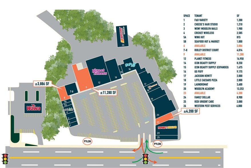 1936 Macdade Blvd, Woodlyn, PA à louer - Plan de site - Image 3 de 3