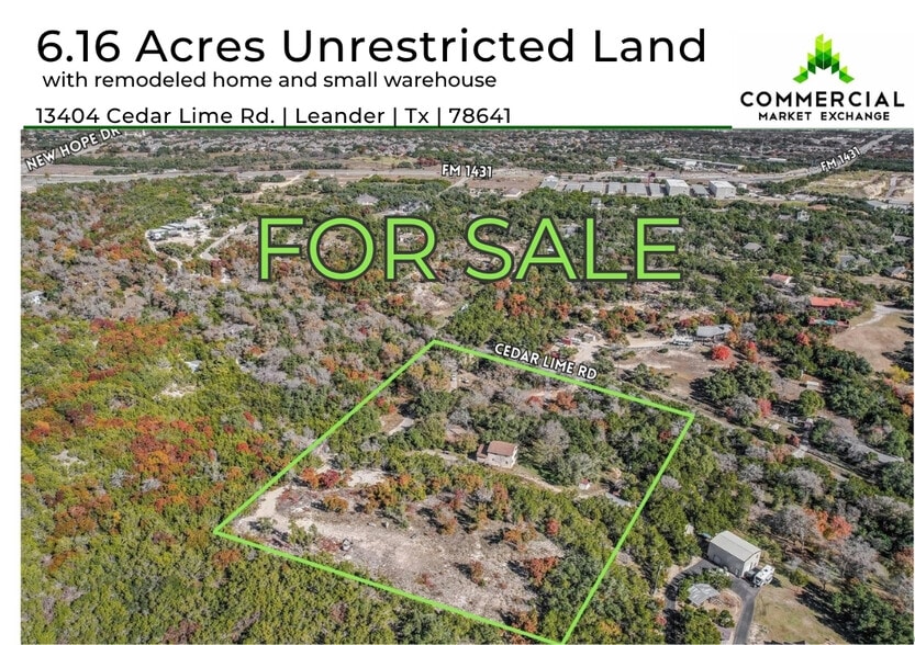 13404 Cedar Lime Rd, Leander, TX for sale - Primary Photo - Image 1 of 17
