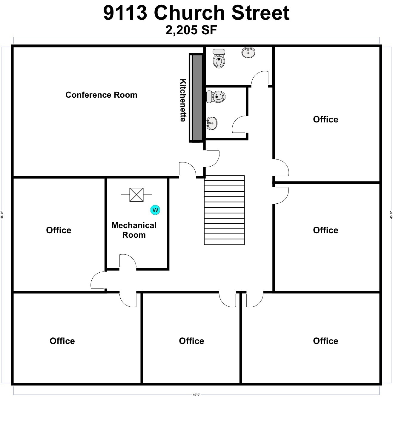 9113 Church St, Manassas, VA à louer Plan d’étage- Image 1 de 6