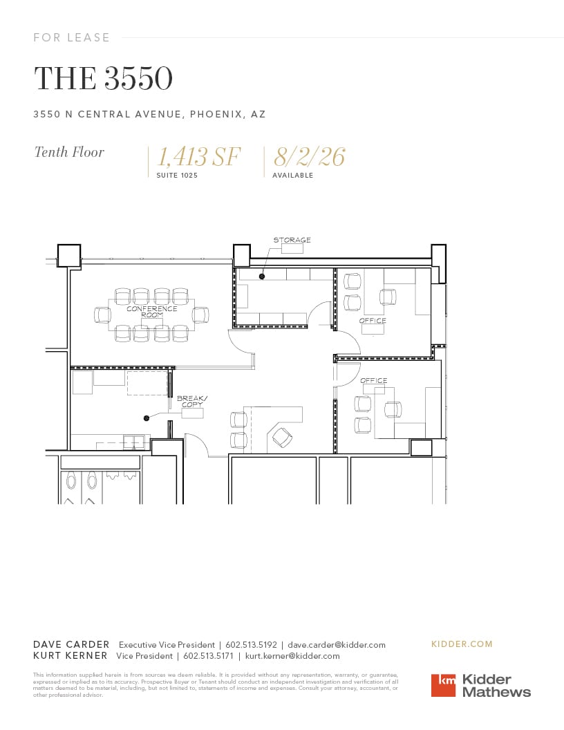 3550 N Central Ave, Phoenix, AZ à louer Plan d’étage- Image 1 de 1