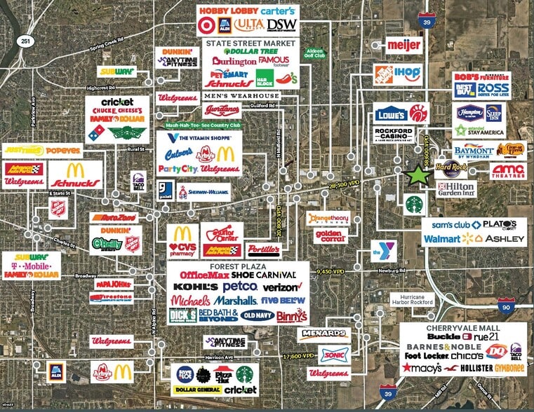 76XX E State Street St, Rockford, IL for lease - Aerial - Image 2 of 2