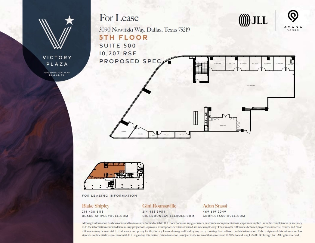 3030 Nowitzki Way, Dallas, TX à louer Plan d’étage- Image 1 de 1