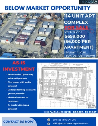 Plus de détails pour 3111 Fairlanes Blvd, Borger, TX - Multi-résidentiel à vendre
