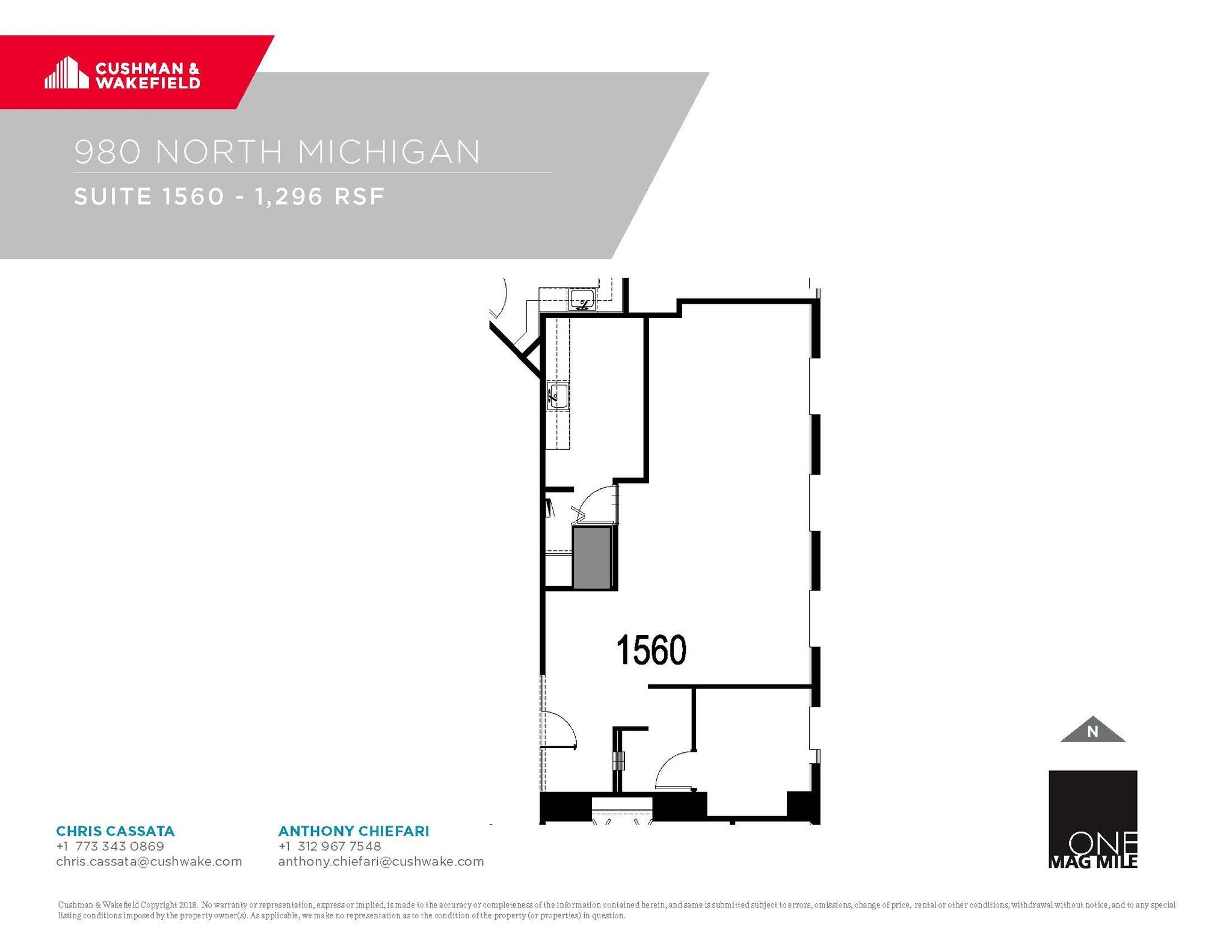 980 N Michigan Ave, Chicago, IL à louer Plan d’étage- Image 1 de 1
