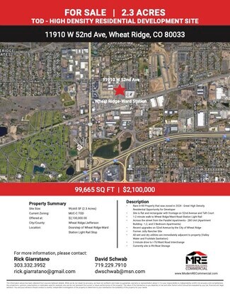 Plus de détails pour 11910 W 52nd Avenue, Wheat Ridge, CO - Terrain à vendre
