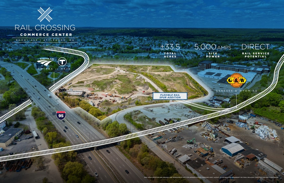 100-108 Roddy Ave, Attleboro, MA for lease - Aerial - Image 2 of 5
