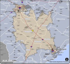 Interstate 26, Orangeburg, SC - AERIAL map view