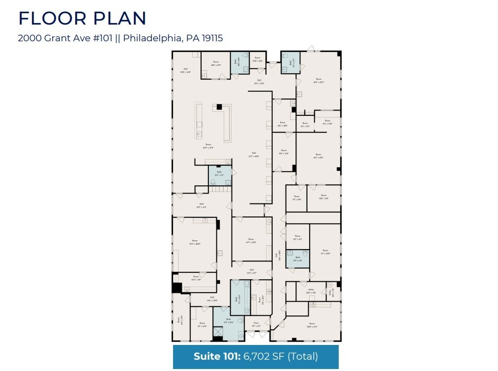 2000 Grant Ave, Philadelphia, PA à louer Plan d’étage- Image 1 de 1