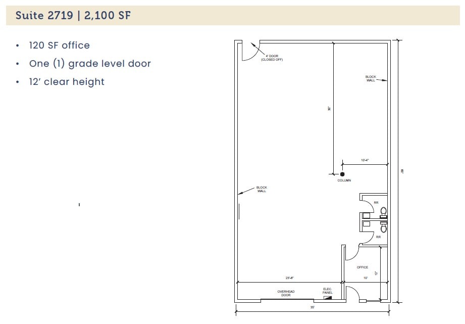 2711-2725 Cullen St, Fort Worth, TX à louer Plan d’étage- Image 1 de 1