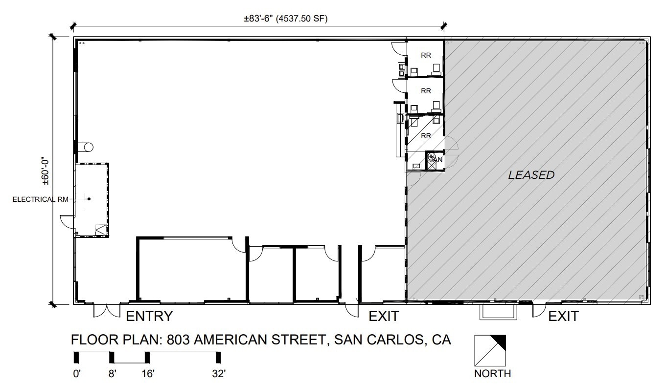803 American St, San Carlos, CA for lease Floor Plan- Image 1 of 3