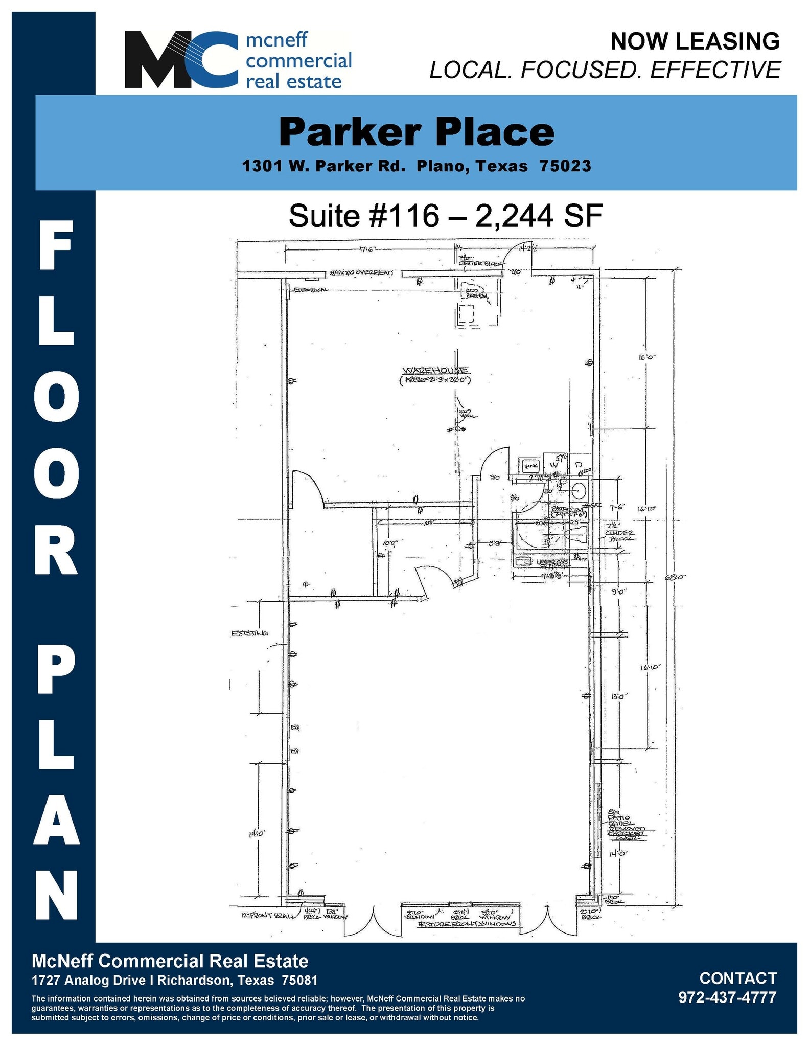 1301 W Parker Rd, Plano, TX à louer Plan d’étage- Image 1 de 3