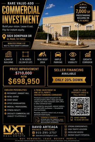 Plus de détails pour 5824 Doniphan Dr, El Paso, TX - Commerce de détail à vendre