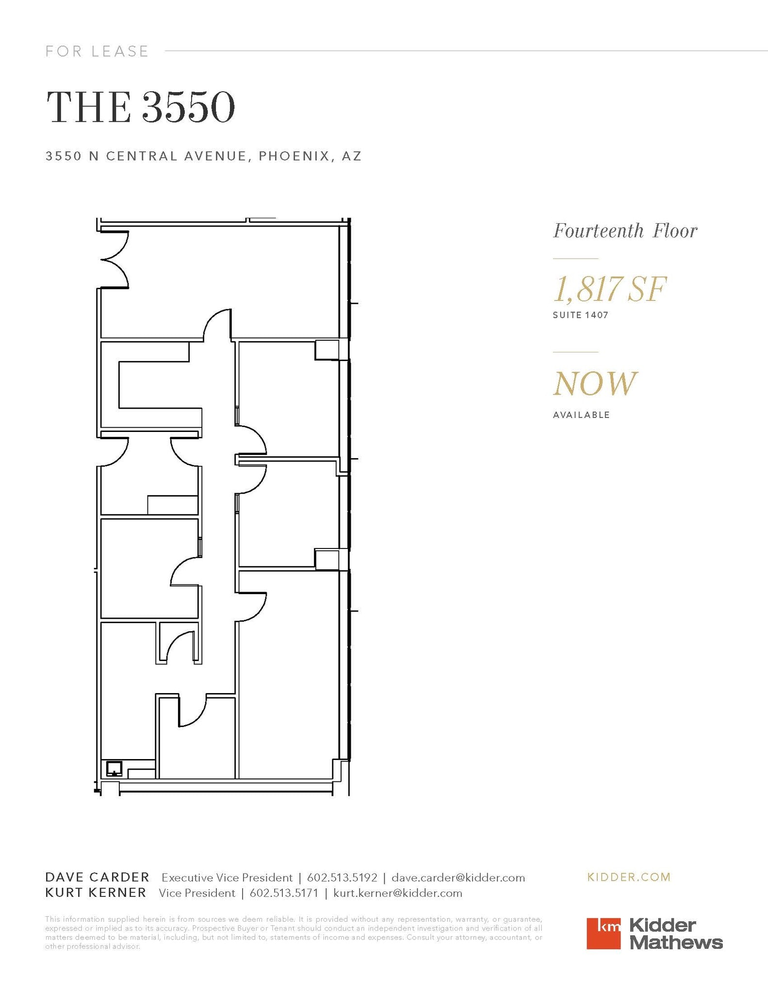 3550 N Central Ave, Phoenix, AZ à louer Plan d’étage- Image 1 de 4