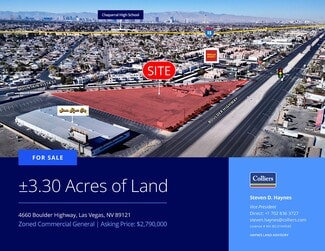 Plus de détails pour 4660 Boulder Hwy, Las Vegas, NV - Terrain à vendre