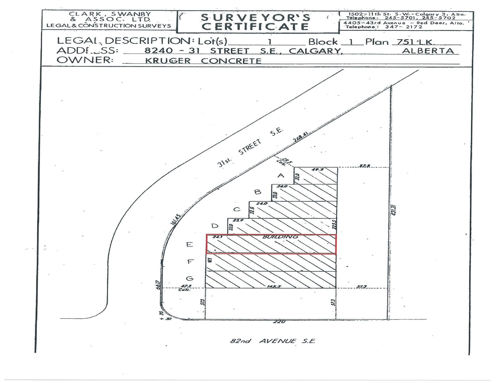 8240 31st St SE, Calgary, AB à vendre Plan cadastral- Image 1 de 1