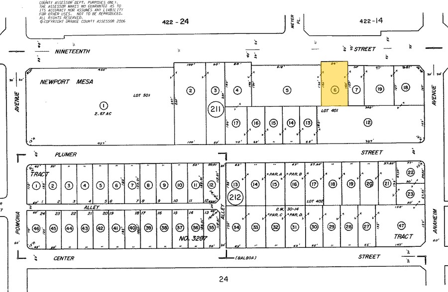 621 W 19th St, Costa Mesa, CA for lease - Plat Map - Image 2 of 11