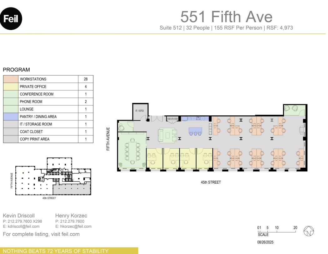 551 Fifth Ave, New York, NY à louer Plan d’étage- Image 1 de 1