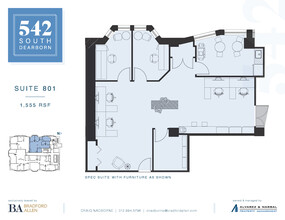 542-550 S Dearborn St, Chicago, IL à louer Plan d’étage- Image 1 de 8