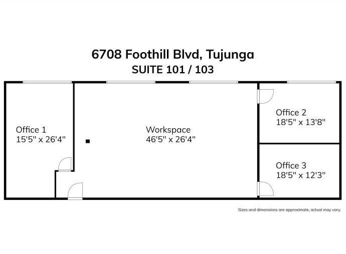 6708 Foothill Blvd, Tujunga, CA à louer Plan d  tage- Image 1 de 1