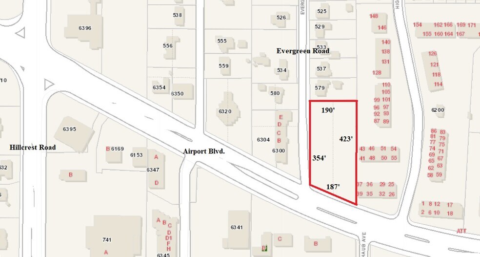 6300 Airport Blvd, Mobile, AL à vendre - Plan cadastral - Image 2 de 2