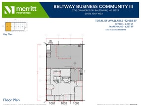 3700 Commerce Dr, Baltimore, MD à louer Plan d’étage- Image 1 de 1