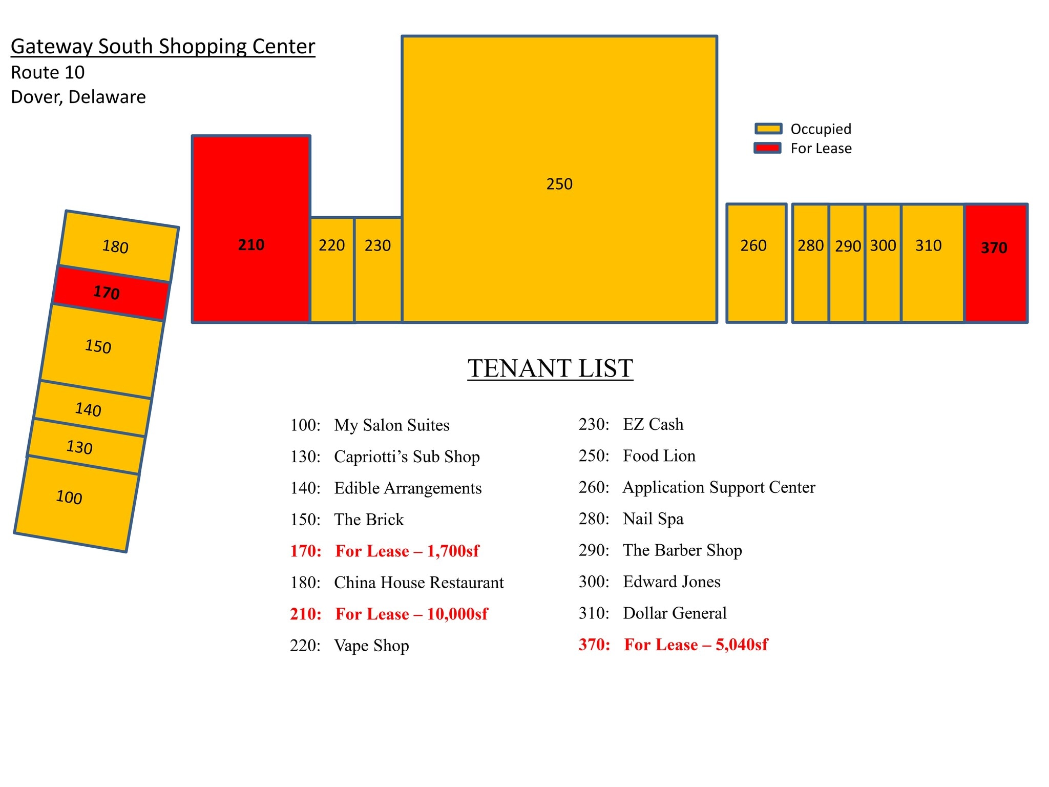 250 Gateway South Blvd, Dover, DE à louer Plan de site- Image 1 de 3