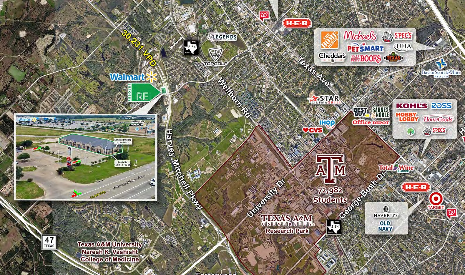 521 N Harvey Mitchell Pky, Bryan, TX for lease Primary Photo- Image 1 of 6