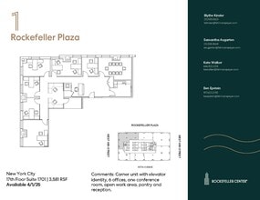 1 Rockefeller Plaza, New York, NY for lease Floor Plan- Image 1 of 1