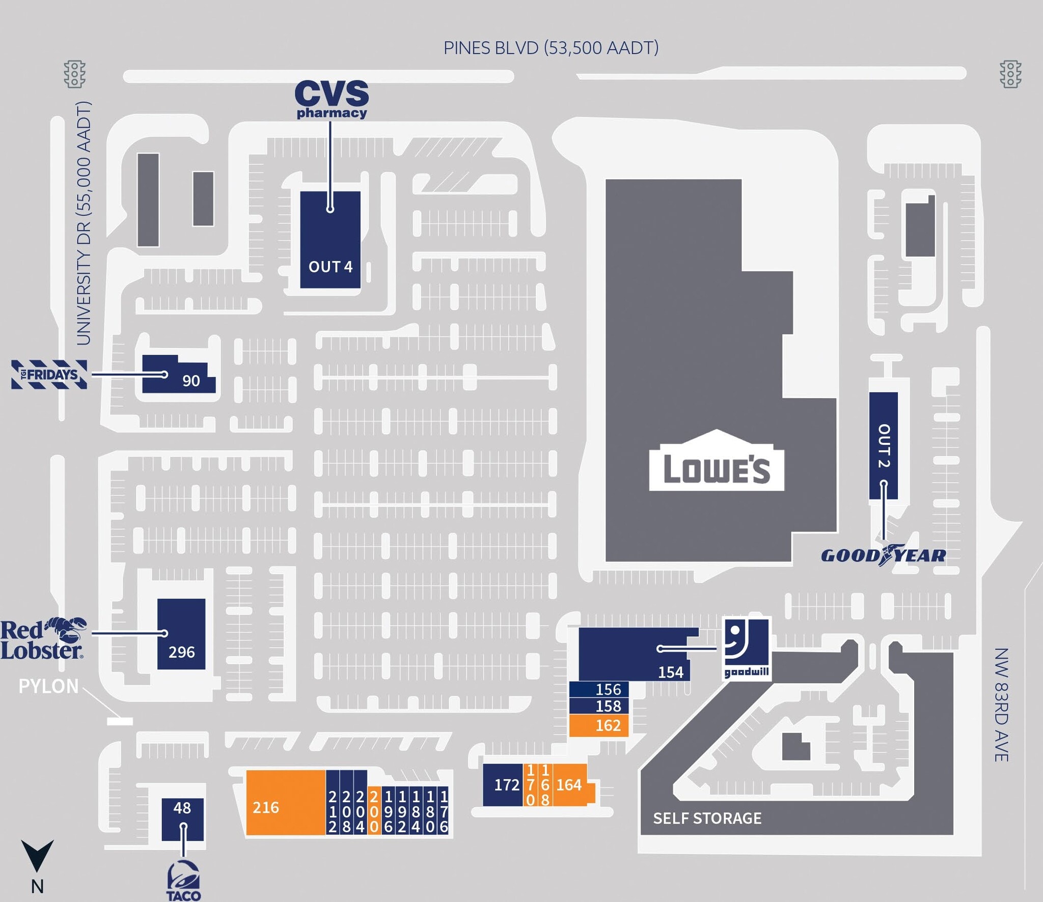 130 N University Dr, Pembroke Pines, FL à louer Plan de site- Image 1 de 1
