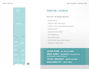 5275 Arville St, Las Vegas, NV for lease Floor Plan- Image 1 of 1