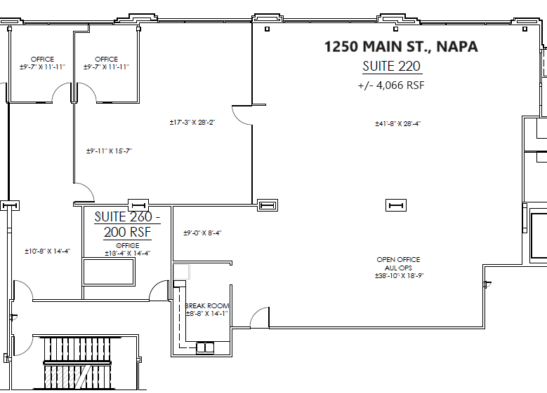 1250 Main St, Napa, CA à louer Plan d’étage- Image 1 de 1