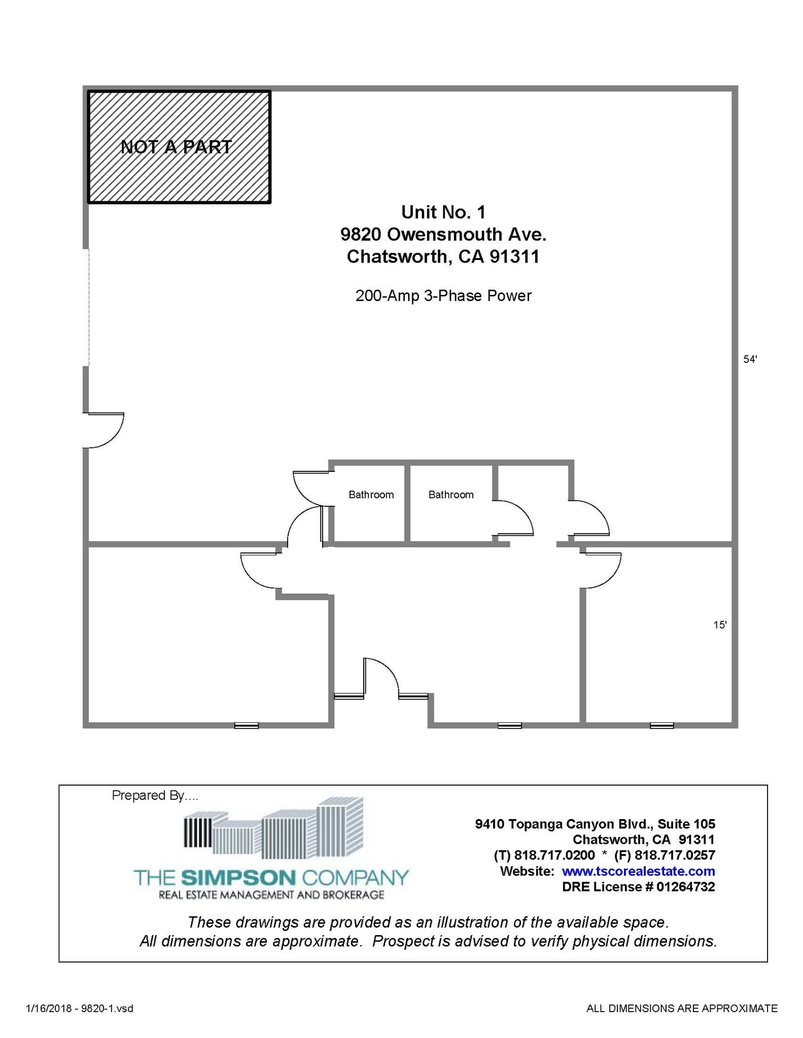9810-9820 Owensmouth Ave, Chatsworth, CA à louer Plan d’étage- Image 1 de 1
