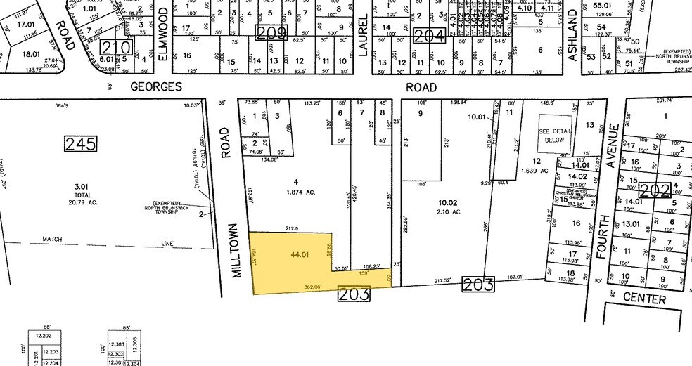 561-571 Milltown Rd, North Brunswick, NJ à louer - Plan cadastral - Image 2 de 4