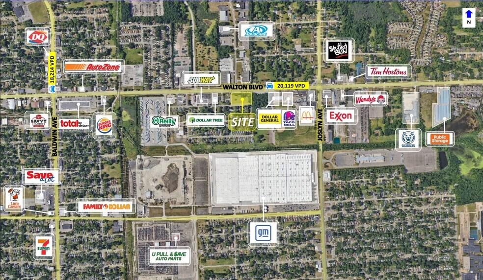 E Walton Blvd & Laurel Ln, Pontiac, MI à vendre - Aérien - Image 2 de 2