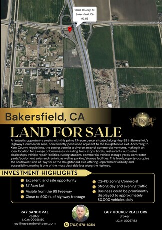 Plus de détails pour Houghton Rd, Bakersfield, CA - Terrain à vendre