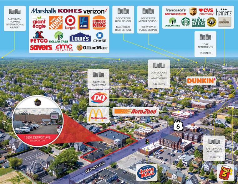 16207 Detroit Ave, Lakewood, OH à vendre - Aérien - Image 2 de 6