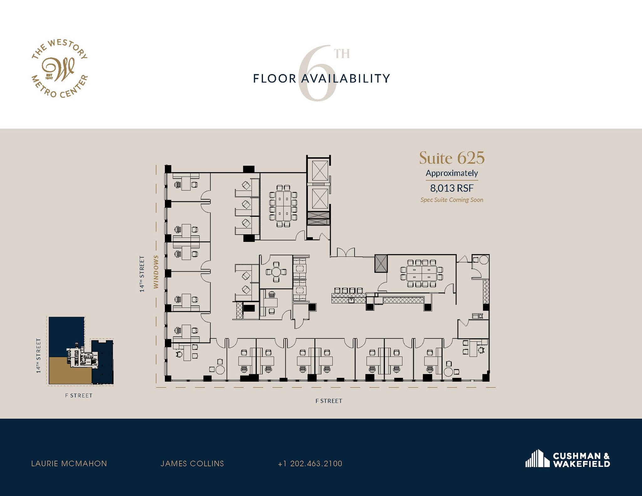607 14th St NW, Washington, DC à louer Plan d’étage- Image 1 de 4