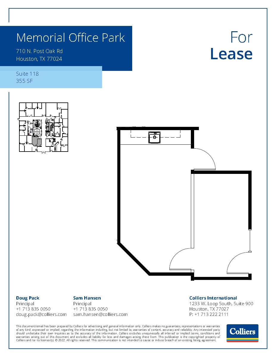 710 N Post Oak Rd, Houston, TX à louer Plan d’étage- Image 1 de 1